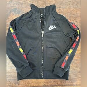 Nike Kids Black Jacket with Red and Yellow Stripes